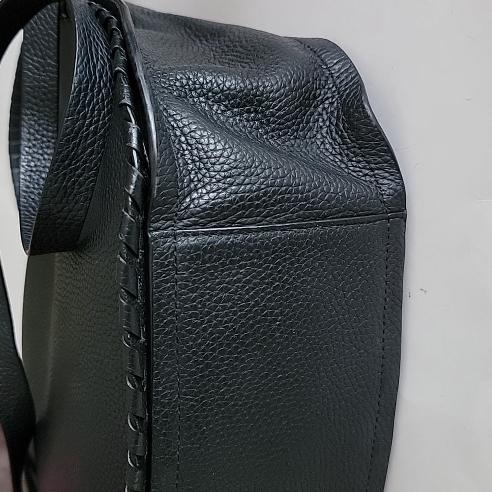 ALLSAINTS MORI BLACK PEBBLED LEATHER TOP HANDLE CROSSBODY/SHOULDER BAG - Picture 9 of 16